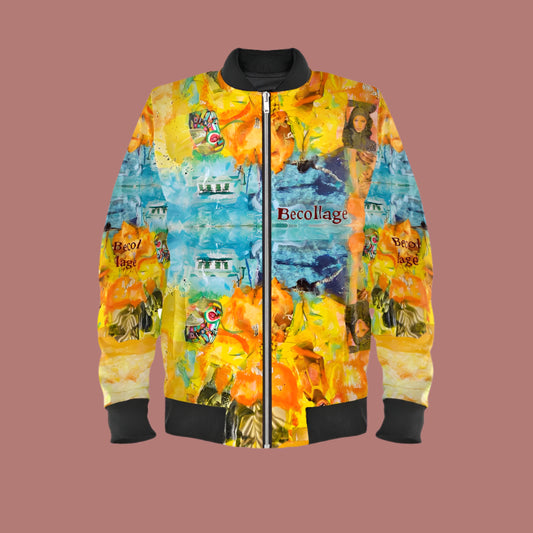 Bomberjacket yellow babyblue