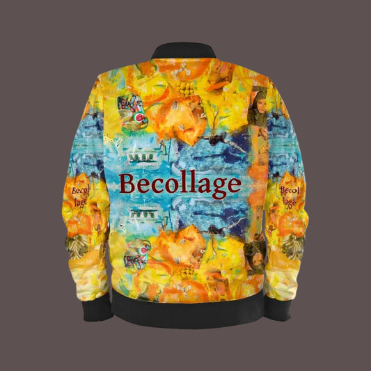 Bomberjacket yellow babyblue