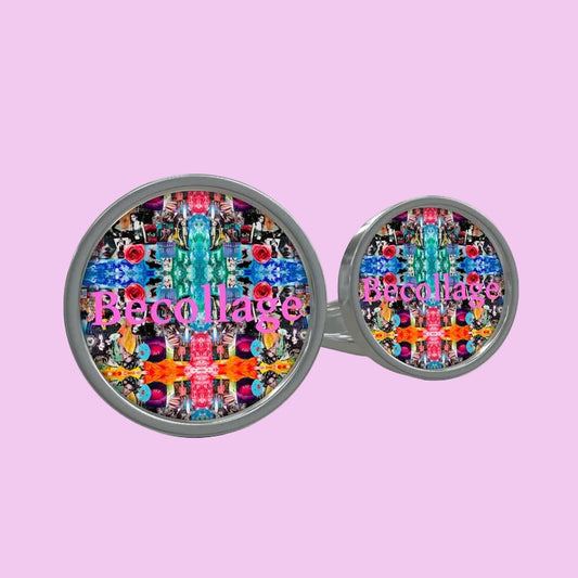Cufflinks psychadelic round or square