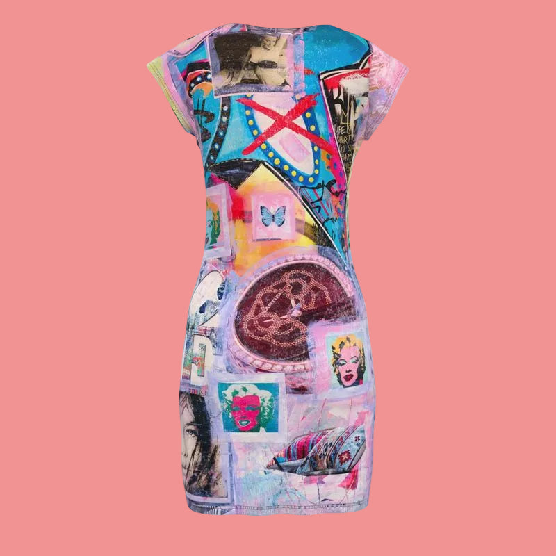 Becollage tunic T-shirt dress