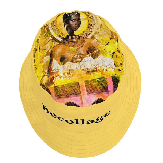 Becollage yellow bucket hat