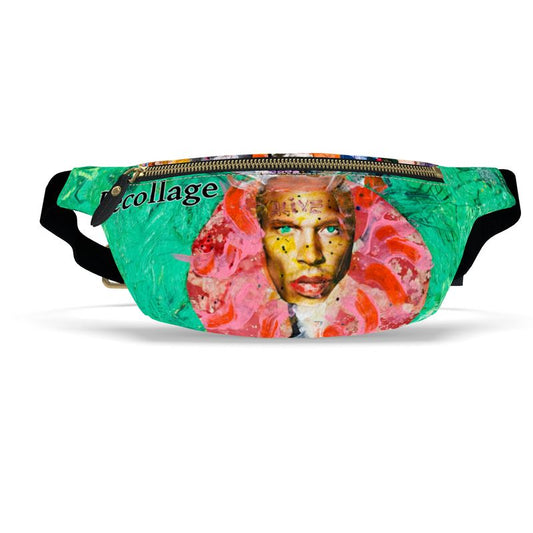 Becollage green fanny pack