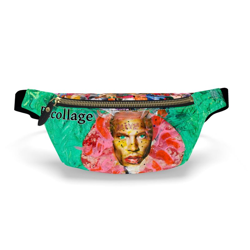 Becollage green fanny pack