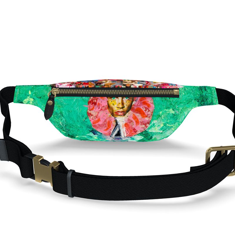 Becollage green fanny pack