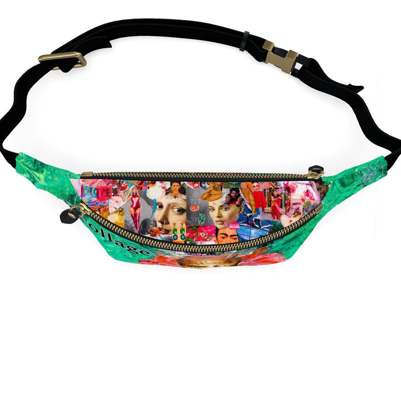 Becollage green fanny pack