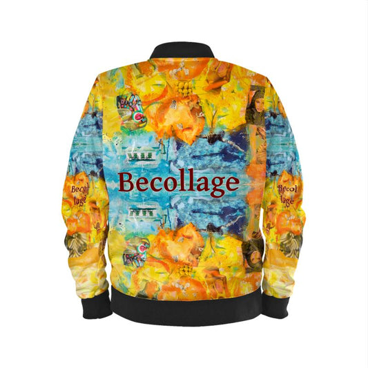Bomberjacket yellow babyblue