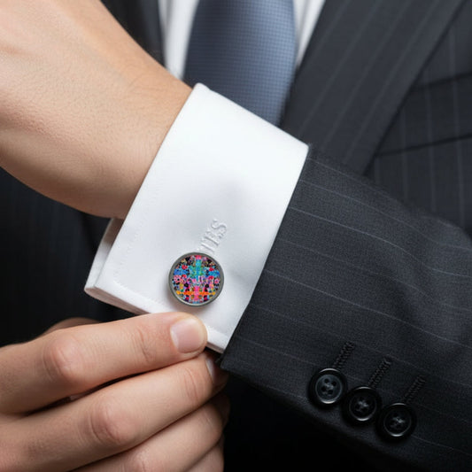 Cufflinks psychadelic round or square