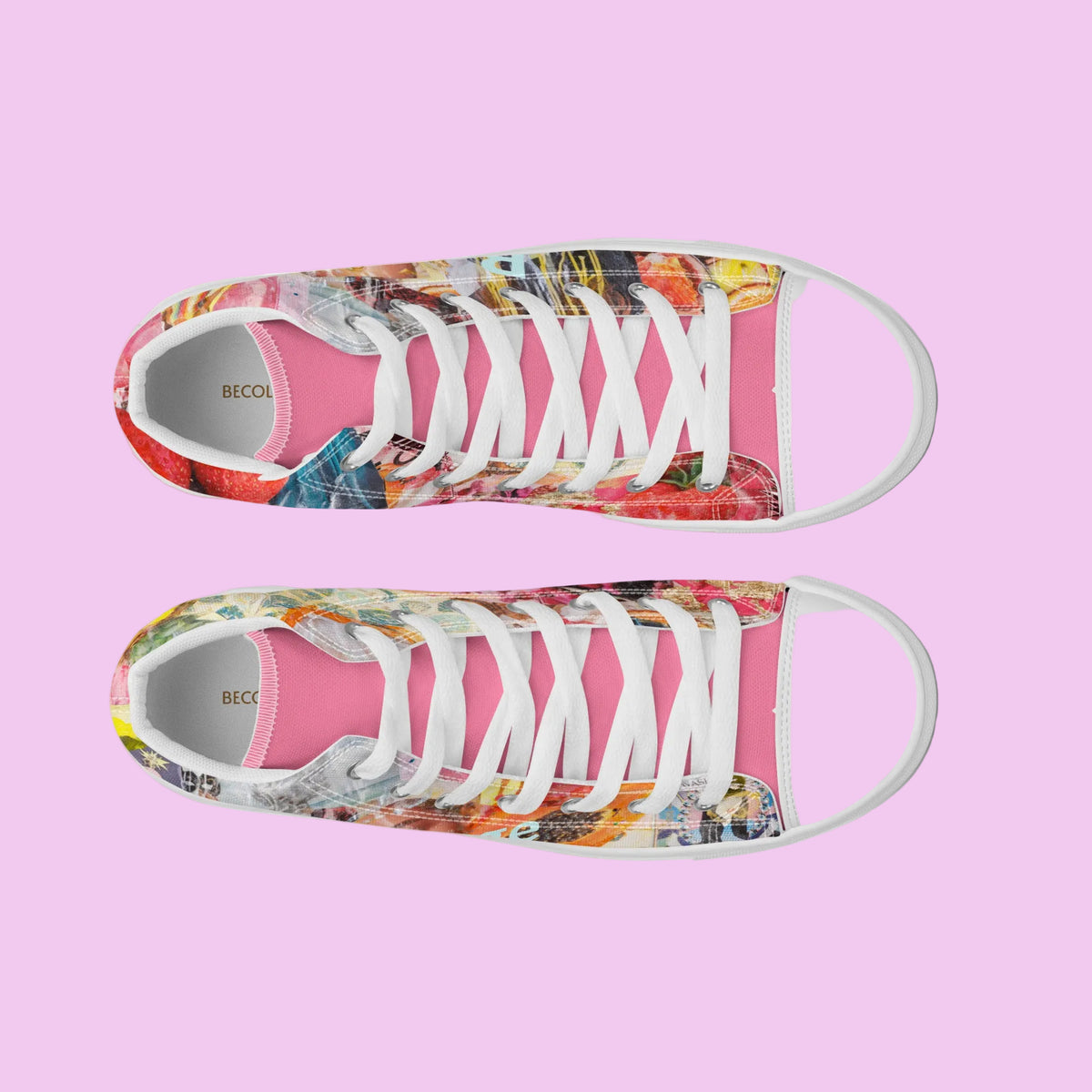 High-Top womens canvas sneakers Pineapple-Papaya