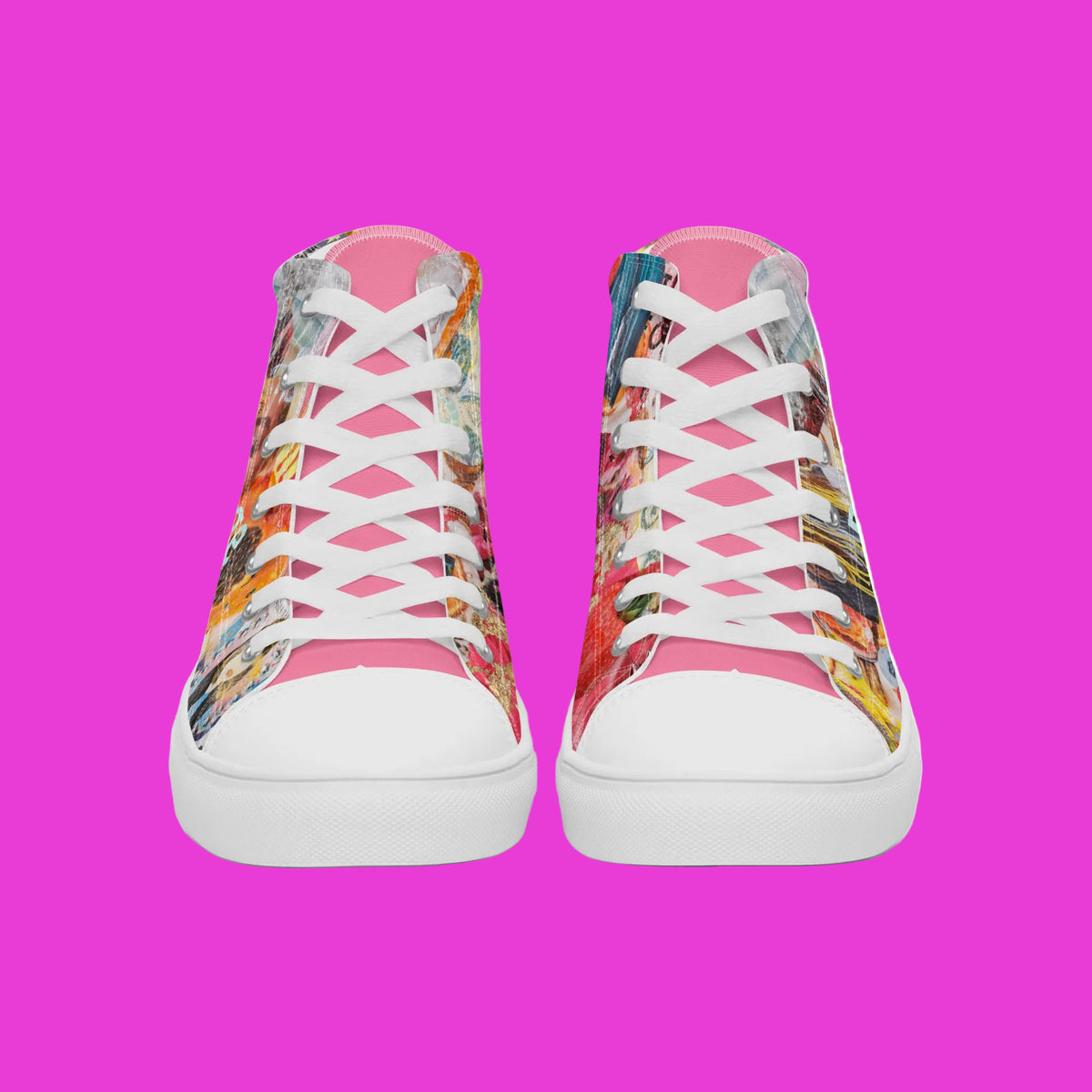 High-Top womens canvas sneakers Pineapple-Papaya