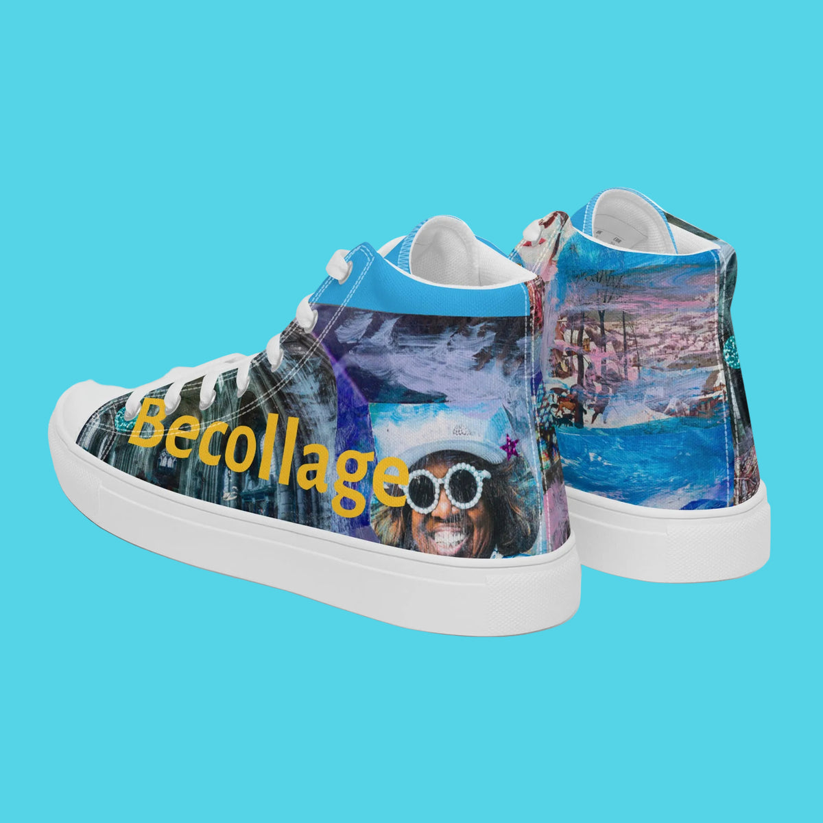 high top canvas sneakers blue ocean