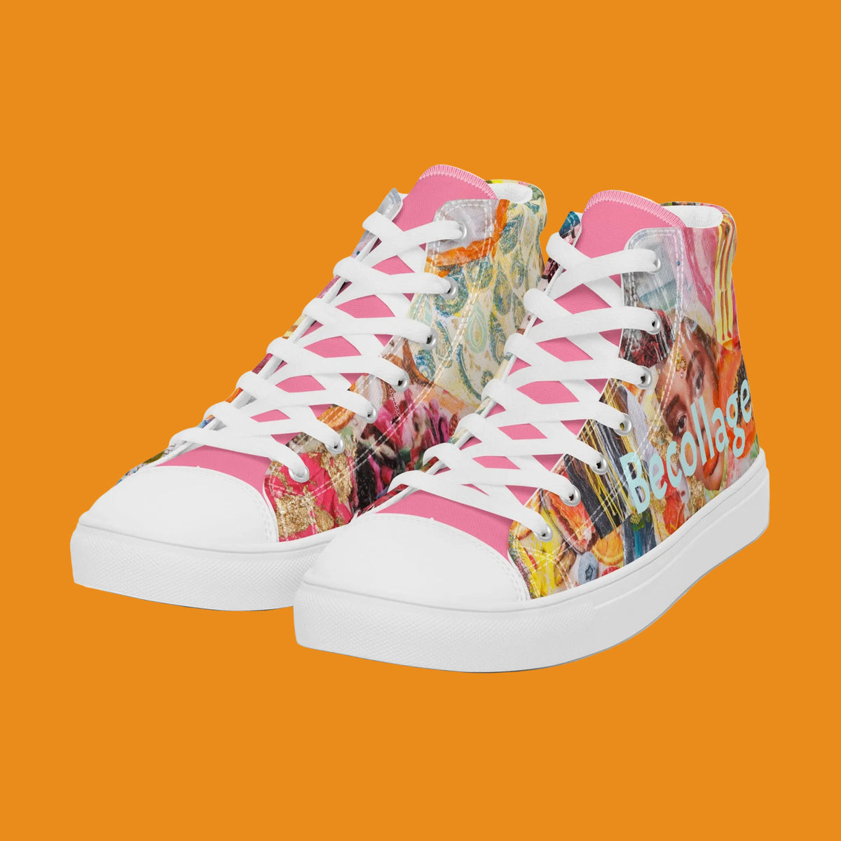 High-Top womens canvas sneakers Pineapple-Papaya
