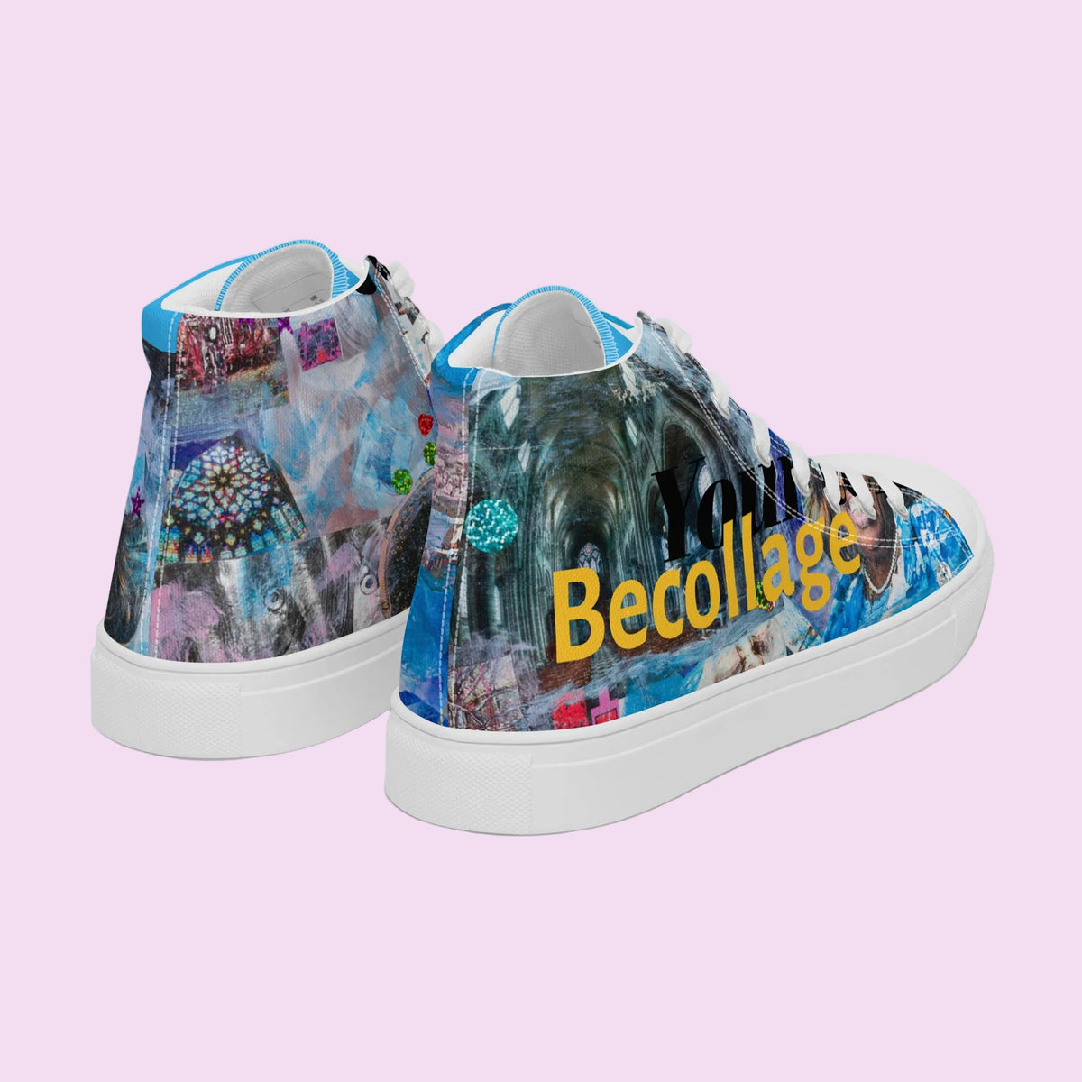 high top canvas sneakers blue ocean