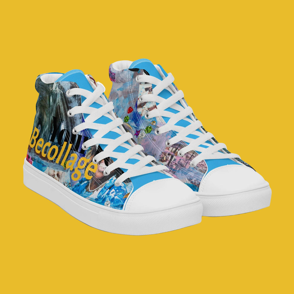 high top canvas sneakers blue ocean