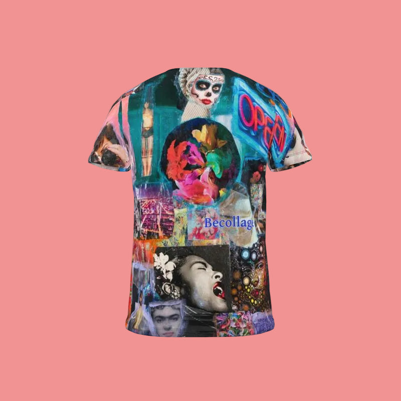 T-Shirt with multi colored all over print